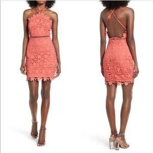 NWT ASTR the Label Coral Lace Bodycon Dress Size XS Fairy Romantic Vacation